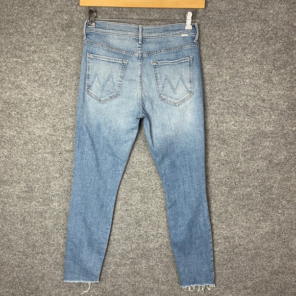 MOTHER $248 Denim Jeans The Stunner Zip Ankle Step Fray Raw Hem Light Wash 30 - Picture 3 of 12